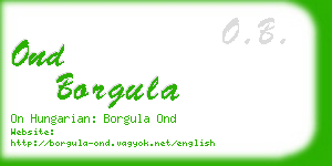 ond borgula business card